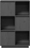 vidaXL - Hoge - kast - 74x35x117 - cm - massief - grenenhout - grijs
