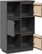 vidaXL - Hoge - kast - 74x35x117 - cm - massief - grenenhout - grijs