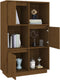 vidaXL - Hoge - kast - 74x35x117 - cm - massief - grenenhout - honingbruin