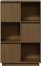 vidaXL - Hoge - kast - 74x35x117 - cm - massief - grenenhout - honingbruin