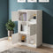 vidaXL - Hoge - kast - 74x35x117 - cm - massief - grenenhout - wit