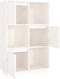 vidaXL - Hoge - kast - 74x35x117 - cm - massief - grenenhout - wit