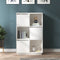 vidaXL - Hoge - kast - 74x35x117 - cm - massief - grenenhout - wit