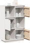 vidaXL - Hoge - kast - 74x35x117 - cm - massief - grenenhout - wit