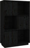 vidaXL - Hoge - kast - 74x35x117 - cm - massief - grenenhout - zwart