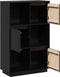 vidaXL - Hoge - kast - 74x35x117 - cm - massief - grenenhout - zwart