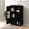 vidaXL - Hoge - kast - 74x35x117 - cm - massief - grenenhout - zwart