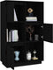 vidaXL - Hoge - kast - 74x35x117 - cm - massief - grenenhout - zwart