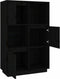 vidaXL - Hoge - kast - 74x35x117 - cm - massief - grenenhout - zwart