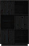 vidaXL - Hoge - kast - 74x35x117 - cm - massief - grenenhout - zwart
