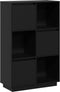 vidaXL - Hoge - kast - 74x35x117 - cm - massief - grenenhout - zwart