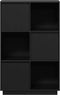 vidaXL - Hoge - kast - 74x35x117 - cm - massief - grenenhout - zwart