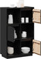 vidaXL - Hoge - kast - 74x35x117 - cm - massief - grenenhout - zwart