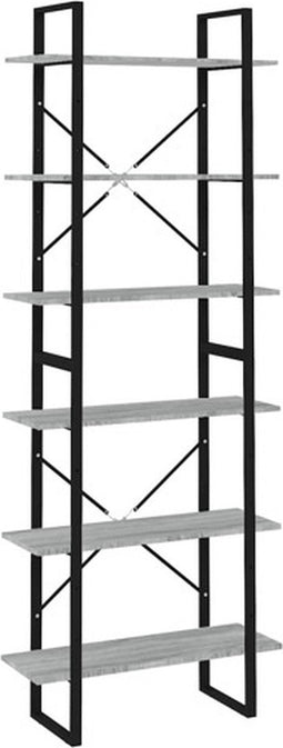 vidaXL - Hoge - kast - 80x30x210 - cm - bewerkt - hout - grijs - sonoma - eikenkleurig