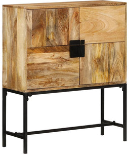 vidaXL - Hoge - kast - 80x30x95 - cm - massief - ruw - mangohout