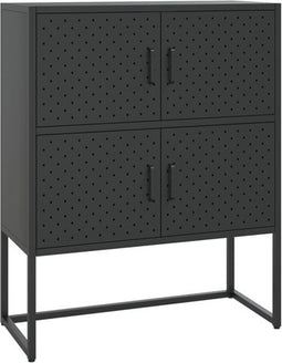 vidaXL - Hoge - kast - 80x35x100 - cm - staal - zwart