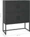 vidaXL - Hoge - kast - 80x35x100 - cm - staal - zwart