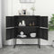 vidaXL - Hoge - kast - 80x35x100 - cm - staal - zwart