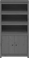 vidaXL - Hoge - kast - 80x35x154 - cm - massief - grenenhout - grijs