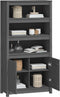 vidaXL - Hoge - kast - 80x35x154 - cm - massief - grenenhout - grijs