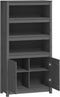 vidaXL - Hoge - kast - 80x35x154 - cm - massief - grenenhout - grijs