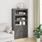 vidaXL - Hoge - kast - 80x35x154 - cm - massief - grenenhout - grijs