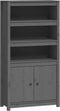 vidaXL - Hoge - kast - 80x35x154 - cm - massief - grenenhout - grijs