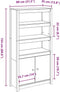 vidaXL - Hoge - kast - 80x35x154 - cm - massief - grenenhout - grijs