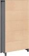 vidaXL - Hoge - kast - 80x35x154 - cm - massief - grenenhout - grijs