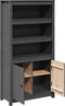 vidaXL - Hoge - kast - 80x35x154 - cm - massief - grenenhout - grijs