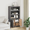 vidaXL - Hoge - kast - 80x35x154 - cm - massief - grenenhout - grijs