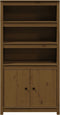 vidaXL - Hoge - kast - 80x35x154 - cm - massief - grenenhout - honingbruin