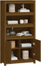 vidaXL - Hoge - kast - 80x35x154 - cm - massief - grenenhout - honingbruin