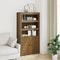 vidaXL - Hoge - kast - 80x35x154 - cm - massief - grenenhout - honingbruin