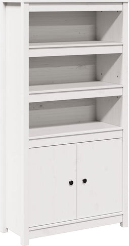vidaXL - Hoge - kast - 80x35x154 - cm - massief - grenenhout - wit