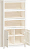 vidaXL - Hoge - kast - 80x35x154 - cm - massief - grenenhout - wit