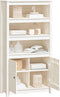 vidaXL - Hoge - kast - 80x35x154 - cm - massief - grenenhout - wit