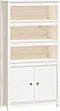 vidaXL - Hoge - kast - 80x35x154 - cm - massief - grenenhout - wit