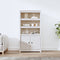 vidaXL - Hoge - kast - 80x35x154 - cm - massief - grenenhout - wit