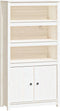 vidaXL - Hoge - kast - 80x35x154 - cm - massief - grenenhout - wit