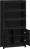 vidaXL - Hoge - kast - 80x35x154 - cm - massief - grenenhout - zwart