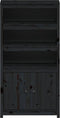 vidaXL - Hoge - kast - 80x35x154 - cm - massief - grenenhout - zwart