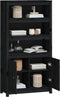 vidaXL - Hoge - kast - 80x35x154 - cm - massief - grenenhout - zwart