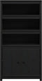 vidaXL - Hoge - kast - 80x35x154 - cm - massief - grenenhout - zwart