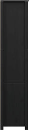vidaXL - Hoge - kast - 80x35x154 - cm - massief - grenenhout - zwart