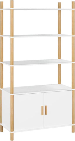 vidaXL - Hoge - kast - 80x40x153 - cm - bewerkt - hout - wit