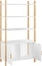 vidaXL - Hoge - kast - 80x40x153 - cm - bewerkt - hout - wit