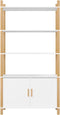 vidaXL - Hoge - kast - 80x40x153 - cm - bewerkt - hout - wit
