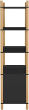 vidaXL - Hoge - kast - 80x40x153 - cm - bewerkt - hout - zwart