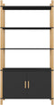 vidaXL - Hoge - kast - 80x40x153 - cm - bewerkt - hout - zwart